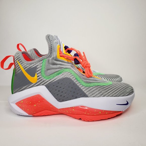 Nike Lebron Soldier XIV Lace Up Gray Orange Basket
